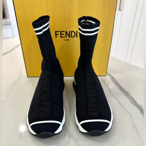 Fendi Sock Knit Sneaker Booties - Picture 2 of 9